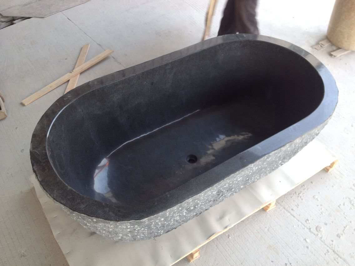 Black Marble Solid Natural Stone Bathtub