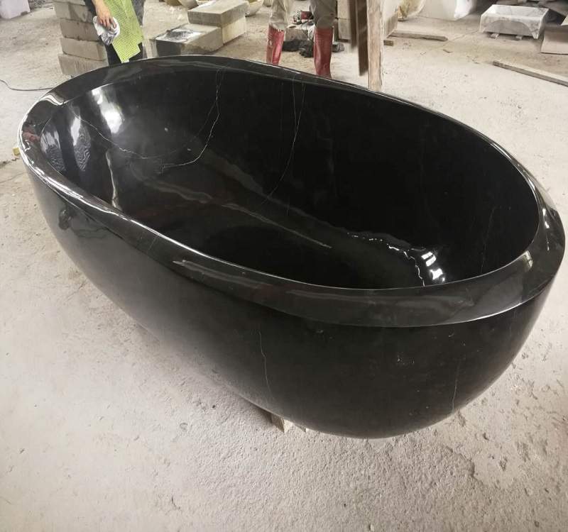 Black Marble Solid Natural Stone Bathtub