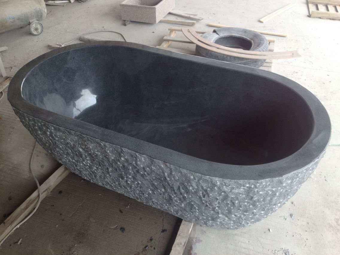 Black Marble Solid Natural Stone Bathtub