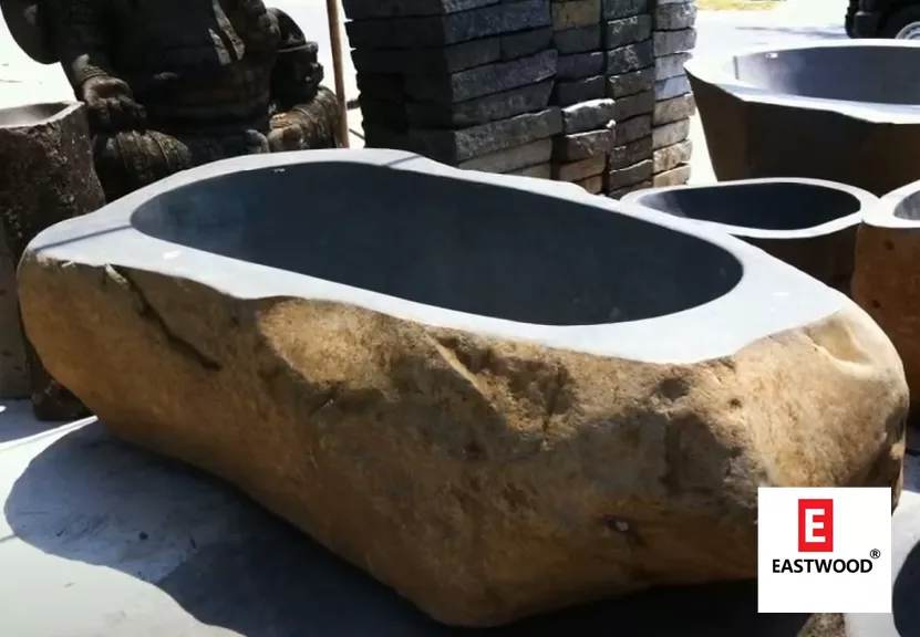 Natural River Boulder Natural Stone Bathtub