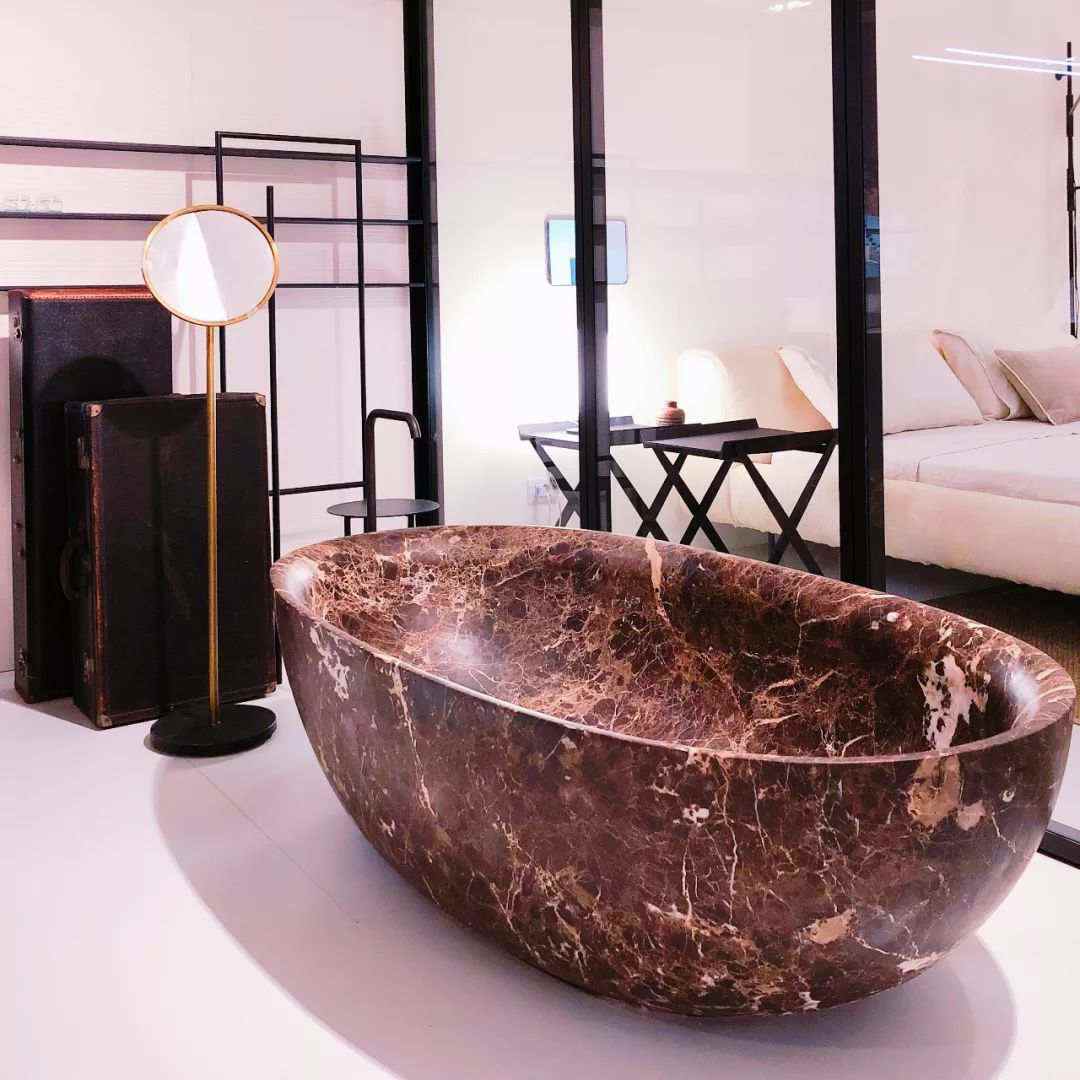 Spanish Marron Dark Emperador Marble Bathtub