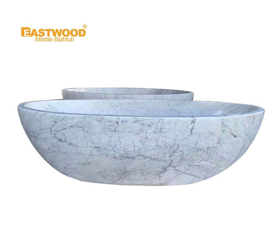 Custom Oval Carrara White Bathtub