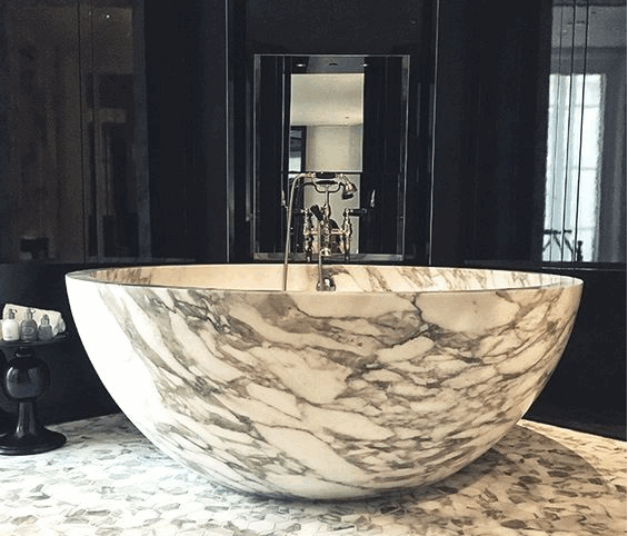 Italy Arabascato Marble Bathtub
