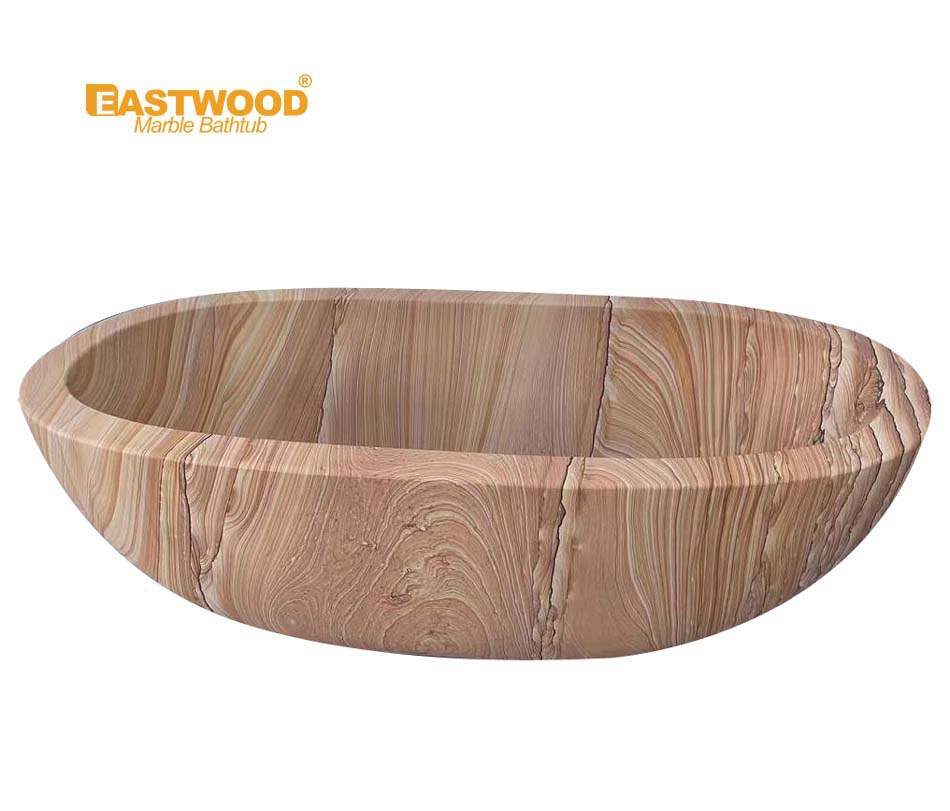 Natural Teakwood Sandstone Bathtub