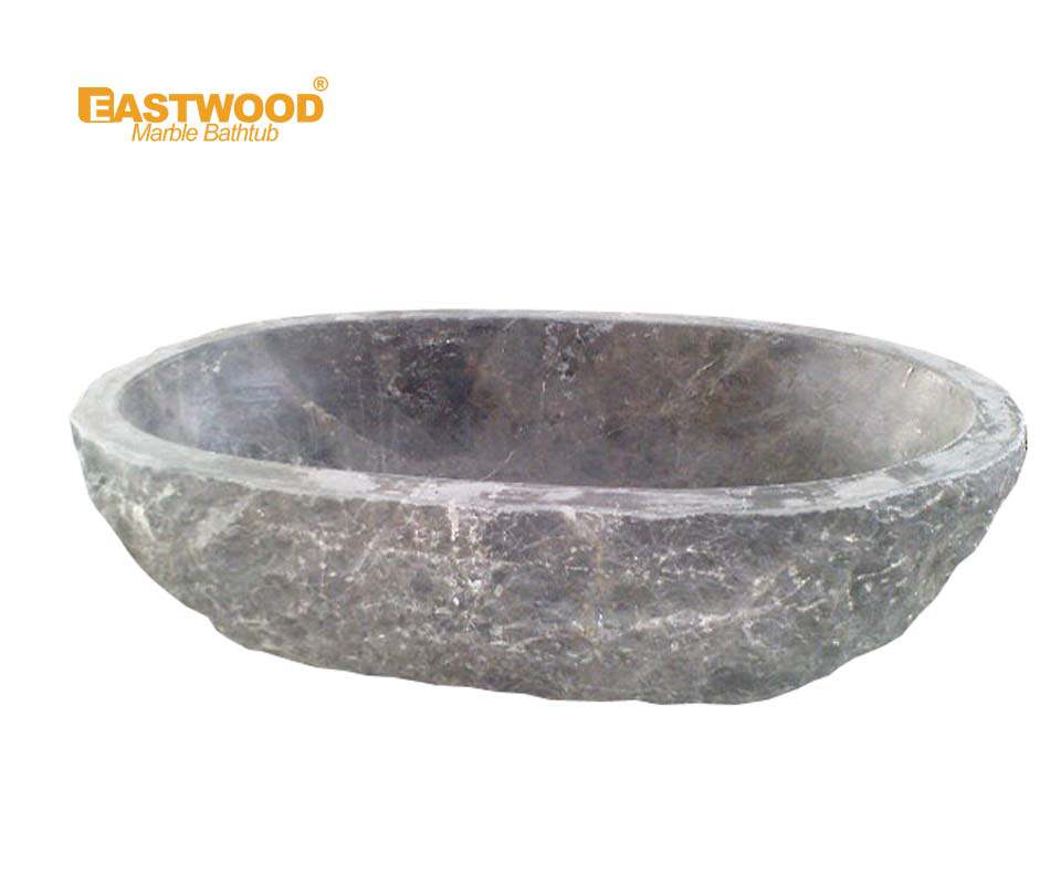 Rough Emperador Dark Marble Bathtub