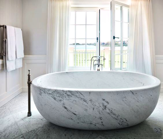 Stunning White Marble Bathtub-1018,Stunning White Marble Bathtub
