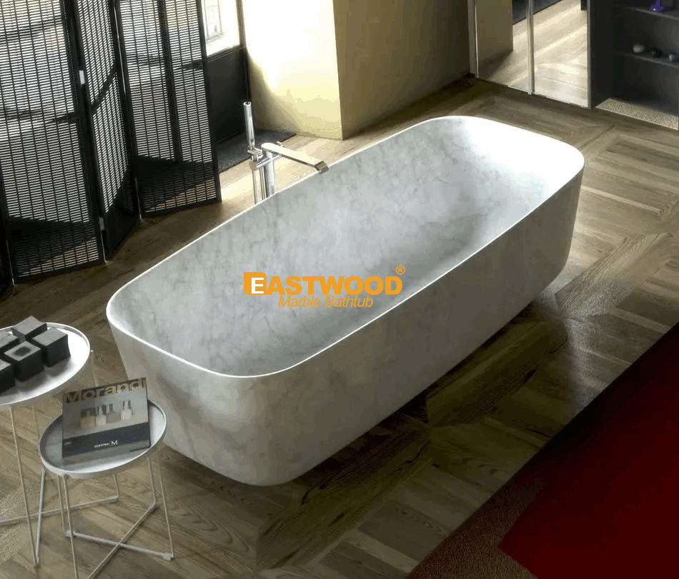 Modern White Carrara Bath Tub