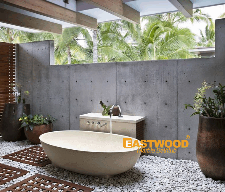 Portuguese Beige Limestone Bathtub