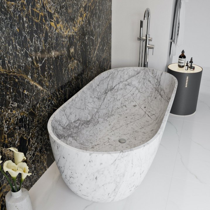 White Marble Stone Bathtub