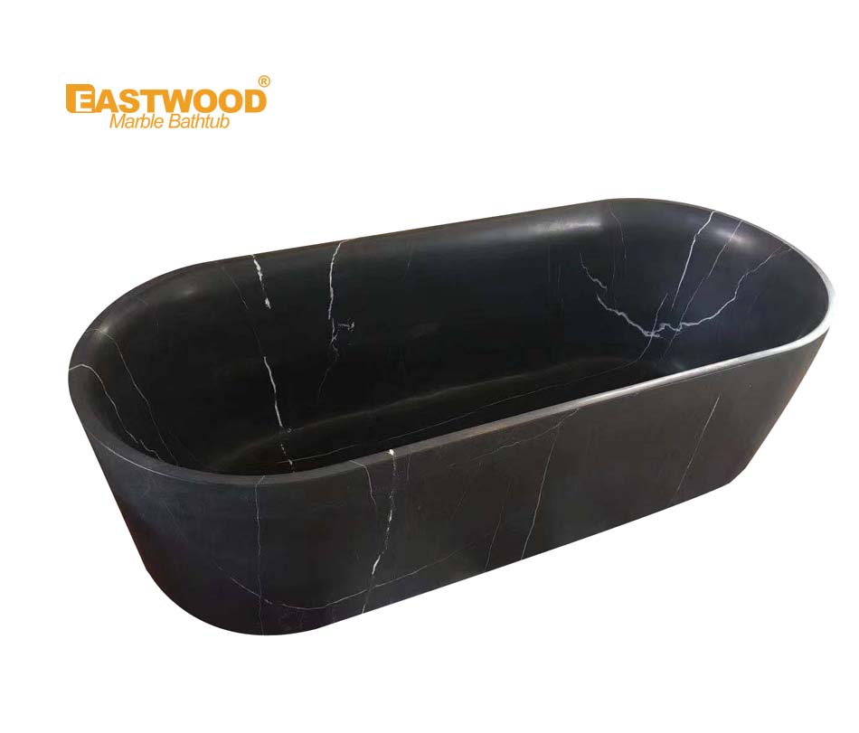 China Black Marquina Marble Bathtub